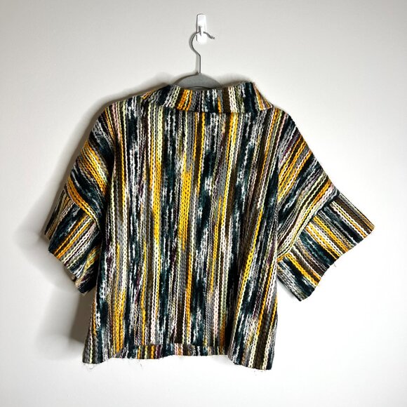 Ivy Jane 3D Wiggle Yarn Chunky Knit Short Sleeve Cropped Sweater Boho Sz S/M - Picture 4 of 4